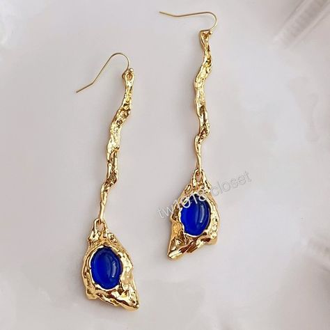 Alexis Bittar Davinci Blue Drop Earrings Blue Drop Earrings, Brown Moto Jacket, Alexis Bittar Jewelry, Pirate Hats, Ar Accessories, Vr Headset, Alexis Bittar, Rain And Snow Boots, Trending Accessories