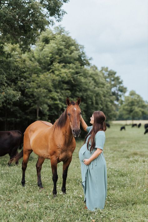 Maternity Photography With Horses, Maternity Horse Photoshoot, Horse Maternity Pictures, Maternity Pictures With Horses, Rustic Maternity Photos, Country Maternity Photos, St Louis Photography, Country Maternity, Horse Photo Shoot