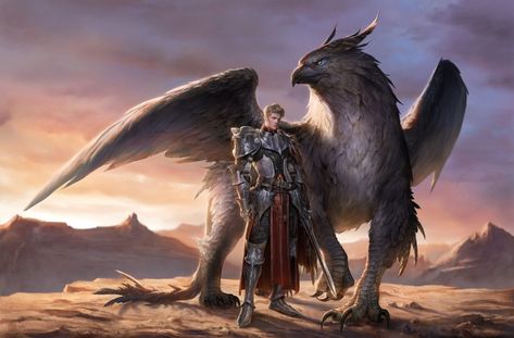 ArtStation - Griffin Knight Griffin Knight, Griffin Mythical, Dungeons And Dragons Books, Greek Monsters, Mythical Creature Art, Persian Warrior, Mythical Creatures Fantasy, Shadow Dragon, Fantasy Beasts