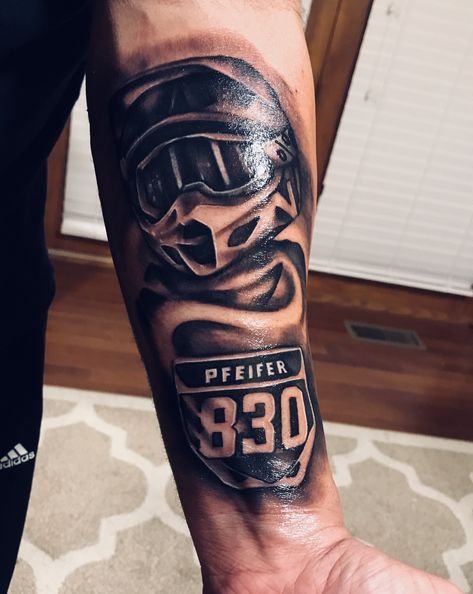 My tattoo by Cody Austin Montgomery Motocross Memorial Tattoo, Motocross Tattoo Design, Dirtbike Memorial Tattoo, Dirt Bike Number Plate Tattoo, Dirtbike Tattoos For Men, Number Plate Tattoo, Dirtbike Tattoo, Motocross Tattoo Ideas, Tattoo Motocross