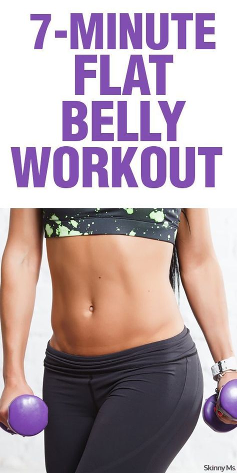 This workout is done and over before you know it, but the results are long lasting. Here is the Skinny Ms. 7-Minute Flat Belly Workout. Flat Belly Workouts, Quick Ab Workout, Quick Abs, Belly Workouts, Belly Fat Workout, Ab Workouts, Lose 50 Pounds, Belly Workout, Flat Stomach