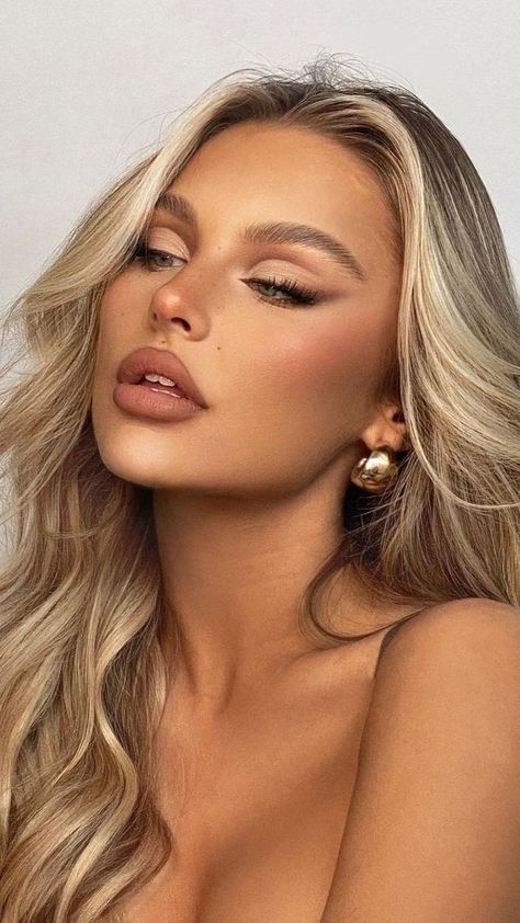 Blonde Hair Blue Eyes Makeup, Brookelle Mckenzie, Green Eyes Blonde Hair, Homecoming Hairstyles Down, Blonde Hair Green Eyes, Wedding Hairstyles And Makeup, Easy Updo Hairstyles, Formal Makeup, Homecoming Hairstyles For Medium Length