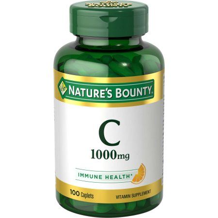 Nature's Bounty Pure Vitamin C Caplets, 1000 Mg, 100 Ct, Multicolor Vitamin C Pills, Vitamin C Tablets, Chewable Vitamins, Vitamin C Supplement, Best Vitamin C, Health Vitamins, Nature's Bounty, Immune Health, Vitamin Supplements