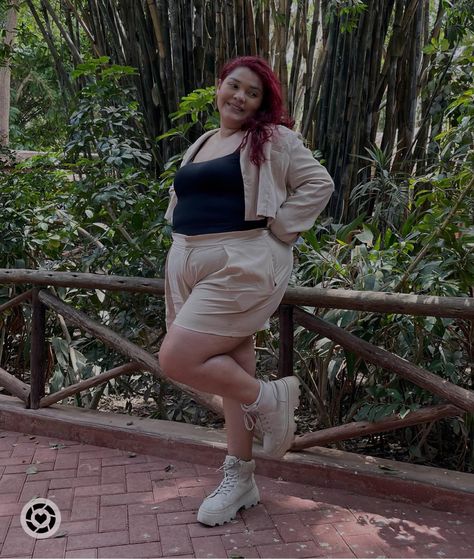 Zoo Outfit, Safari Look, Outfit Beige, Safari Outfit, Plus Size Cropped, Forever 21 Outfits, Outfit Plus Size, Plus Size Outfit, Plus Size Summer Outfit