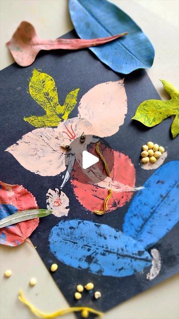 Rohini Deepthi Natti on Instagram: "Leaf Art Ganesha 🌿🙏  One of our favourite festive activity. We went on a nature walk and Adi literally hand-picked all these leaves 😊  My favorite part, the leaves he chose for the crown and the trunk 🙌 Totally awed by his imagination ❤️❤️  Do try it out with your little ones. Beautiful sensory activity that can calm anyone 😊 Get creative with the plants around you and do share with me  if you make one ❤️  #ganpatibappamorya #GreenGanesha #ganpati #festivereels #ganeshutsav #ganeshpainting #ganeshchaturthi #bappamorya #telugureels" Vinayagar Chaturthi Activity For Kids, Ganpati Craft For Preschool, Ganesha With Leaves, Ganesha Activity For Preschool, Ganesha Craft For Preschoolers, Ganesha Wall Decor, Ganesh Chaturthi Activity For Preschool, Ganesha Art For Kids, Ganesha Activity For Kids