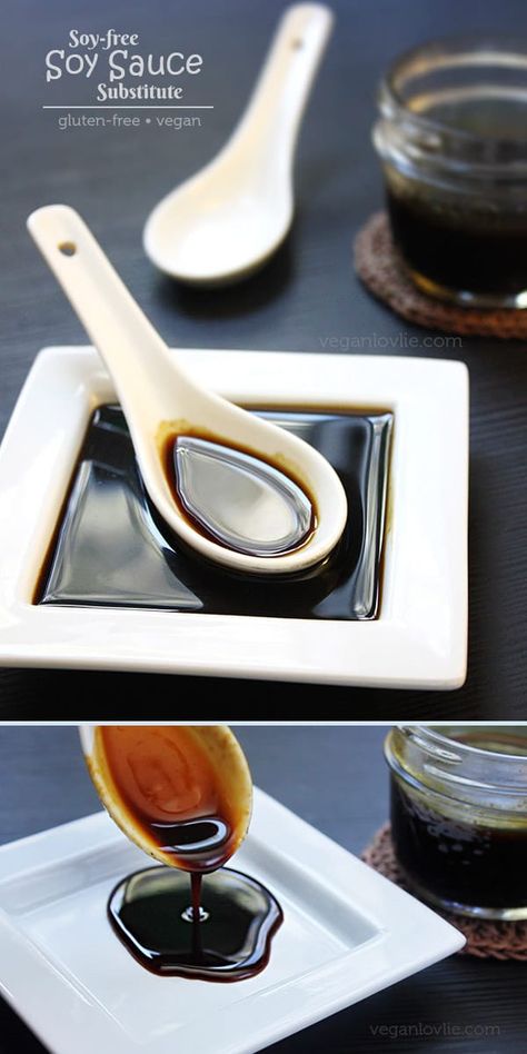 Soy Sauce Substitute | Recipe for a Soy-free & Gluten-free Alternative to Soy Sauce Soy Free Soy Sauce, Homemade Soy Sauce, Healthy Soy Sauce, Appetizers Gluten Free, Soy Sauce Substitute, Recipes With Soy Sauce, Healthy Appetizers Easy, Recipes For Dinner Healthy, Healthy Asian