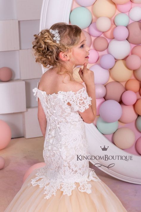 Tulle Mermaid Princess Dress For Birthday, Whimsical Ruffled Mermaid Dress For Birthday, Whimsical Ruffled Mermaid Dress For Dress-up, Mermaid Dress Child, Prom Mermaid, Wedding Dress Photoshoot, Flower Girl Dresses Mermaid, Baby Flower Girl, White Maternity Dresses