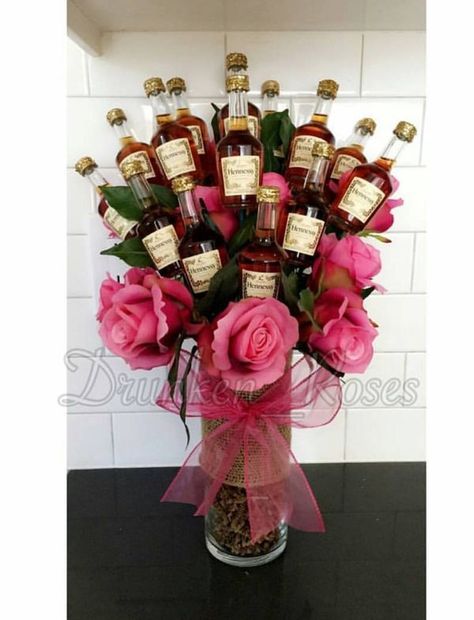 Booze Bouquet, Alcohol Bouquet, Alcohol Gift Baskets, Liquor Gift Baskets, Liquor Bouquet, Liquor Gifts, Decorative Bottles, Christmas Gift Basket Ideas, Creative Diy Gifts