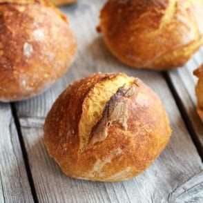 Super Easy Crusty No-Knead Pumpkin Bread Bowls - Half Baked Harvest Panera Sourdough Bread Bowl Recipe, Baking Stone, No Knead Bread, Half Baked, No Knead, Half Baked Harvest, Bread Bowls, Crusty Bread, Pumpkin Bread