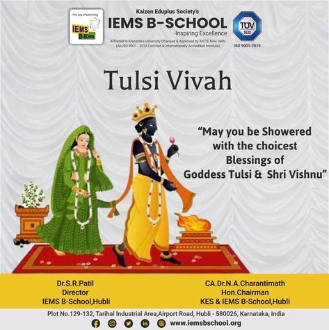 May Goddess Tulsi and Lord #Vishnu bless you with all the goodness in the world. #IEMSB-School wishing you all a very Happy Tulsi Vivah. #tulsi #tulsivivah #vivah #goddess #celebration #festival #festivalday #festivalpost #festivalposter #postoftheday #poster #daytoremember #krishna #lord #lordkrishna #iems #mbacollege Tulsi Vivah, Sherwani For Men Wedding, Sherwani For Men, Indian Art Paintings, Festival Posters, Wedding Men, Krishna, Festival, Celebrities