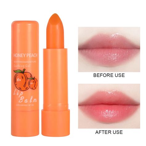 Korean Lip Balm, Lip Balm Aesthetic, Peach Lip Gloss, Peach Lip Balm, Pink Lip Balm, Peach Jelly, Cute Lipstick, Jelly Lipstick, Peach Lips