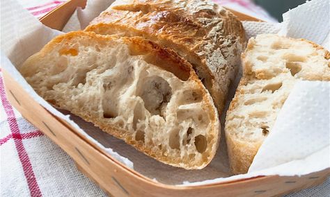 Traditional Italian bread, light, porous and airy on the inside, crusty and golden brown on the outside is all about flavor and texture. Ciabatta bread was invented not so long ago, in the Northern Italy, Verona in 1982, in response to the popularity of French baguettes. Ciabatta, pronounced [tʃaˈbatta], in Italian means nigh slipper. And […] Crusty Airy Bread Recipe, Light Airy Bread Recipe, Bread Recipe Bread Machine, Recipe Bread Machine, Homemade Ciabatta, Homemade Ciabatta Bread, Bread Italian, Ciabatta Bread Recipe, Rustic Italian Bread