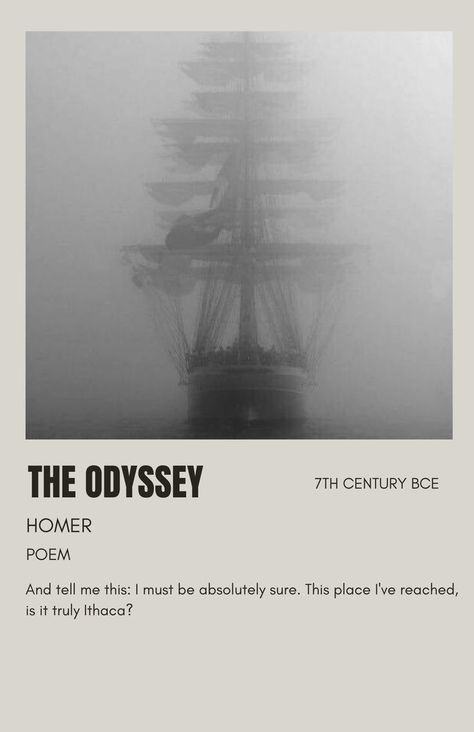 yes ik the ships wouldnt have looked like that shh #theodyssey #theilliad #homer #aesthetic #achilles #odysseus #books #literature #darkacademia #lightacademia #poetry #minimalist #bookposter #poster #wallart Classic Literature Posters, Classics To Read, Homer Odyssey, Literature Posters, Indie Movie Posters, Books Literature, Achilles And Patroclus, Epic Characters, Rennaissance Art