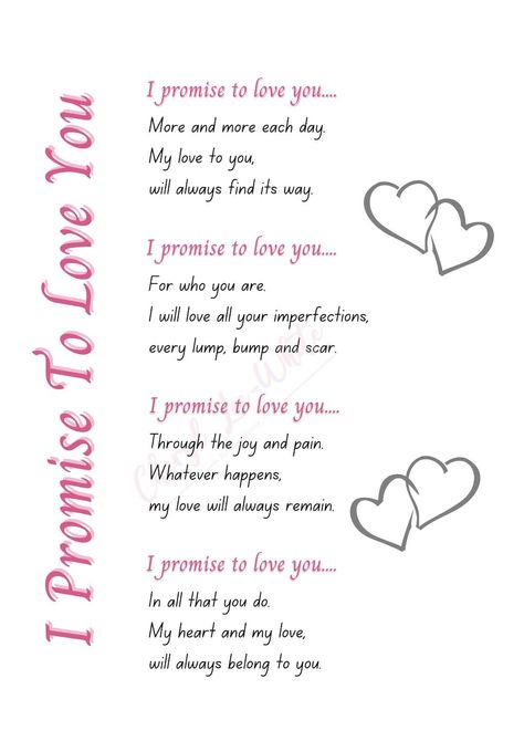 Personalized I Promise to Love You Poem Print - A4 Digital Download - Anniversary Gift Poem For My Boyfriend, Anniversary Letter To Boyfriend, Wedding Couple Quotes, Love Poems For Husband, Birthday Paragraph, Quotes About Marriage, Sweet Quotes For Boyfriend, Poems For Your Boyfriend, Anniversary Quotes For Boyfriend