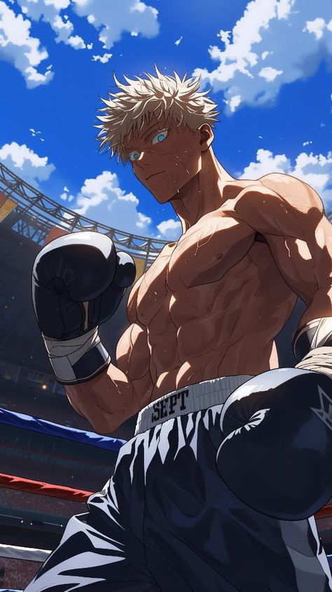 Abs Exercise, Anime Outfit, Bleach Fanart, Anime Store, Anime Guys Shirtless, Anime Costumes, Guy Drawing, Gojo Satoru, Sports Anime