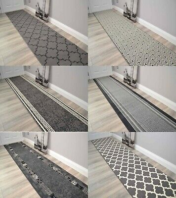 Rugs For Hallway, Grey And White Stairs, Hall Runner Rug, Stair Ideas Staircase Makeover, Hall Ways Ideas Narrow, How To Decorate A Long Hallway, Hallway Carpet Ideas, Gray Hallway Ideas, Staircase Decor Ideas Wall