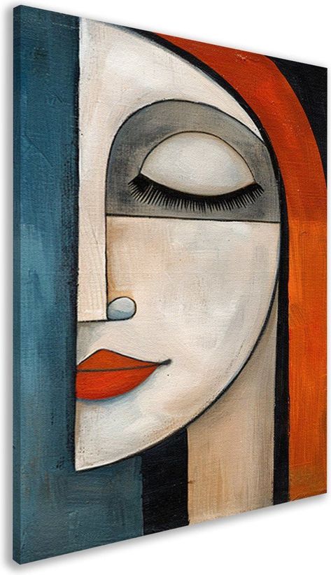 Sophisticated watercolor masterpiece of a woman’s portrait, ideal for classic bedroom wall decor and stylish canvas art. Modern Abstract Art Inspiration, Modern Face Art, Minimalist Painting Ideas, Abstract Self Portrait, Canvas Art Painting Abstract, Abstract Figure Art, Canvas Abstract Painting, Modern Art Canvas Painting, Art Deco Paintings