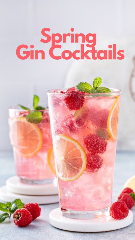 Spring Gin Cocktails Easter Cocktails Drinks, Spring Drinks Cocktails, Gin Mixed Drinks, Wine Recipes Drink, Easy Spring Cocktails, Gin Drink Recipes, Easy Gin Cocktails, Cocktails Made With Gin, Best Gin Cocktails