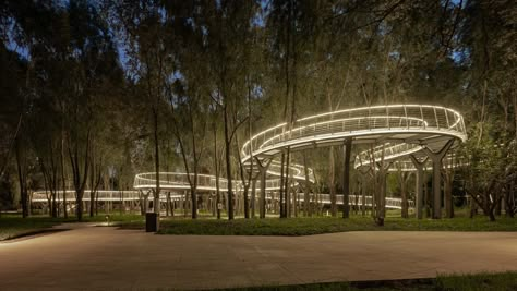 Changchun Culture of Water Ecology Park,Recovery of A Natural Green Lung_Ecosystem of the forest. Image © Shuang Pan Changchun, Park Landscape, Landscape Elements, Landscape Architecture Design, Pedestrian Bridge, Parking Design, Forest Park, Forest Landscape, Green Space