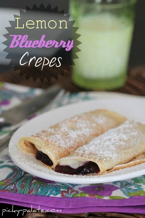 Creamy Lemon Blueberry Crepes  made by the lovely @Jenny Flake, Picky Palate Blueberry Crepes, Lemon Crepes, Homemade Crepes, Picky Palate, French Crepes, Crepe Recipes, Lemon Blueberry, Breakfast Time, Sweet Desserts