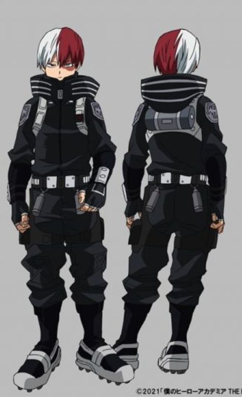 Hero Suits Mha, Mha Stealth Suit, Todoroki Hero Costume Redesign, Todoroki Hero Suit, Todoroki Casual Clothes, Todoroki Hero Costume, Todoroki Costume, Ua Uniform Bnha, Hero Costume Ideas