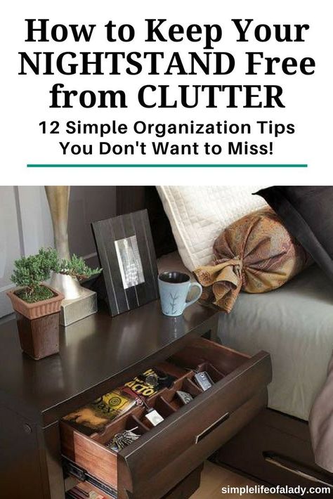 Simple and doable organization tips to keep your bedroom nightstand clutter-free! Nightstand Drawer Organization, Dresser Top Organization Ideas, Organizing Aesthetic, Messy Drawer, Nursery Drawer Organization, Bedside Table Organization, Organizers Diy, Deep Drawer Organization, Storage Organization Ideas