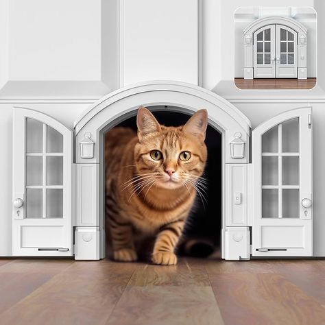 Amazon.com: Purrfect Portal French Cat Door - Stylish No-Flap Cat Door Interior Door for Average-Sized Cats Up to 20 lbs, Easy DIY Setup, Secured Installation in Minutes, No Training Needed, 7.13 x 8.32” : Pet Supplies French Cat, Hollow Core Doors, Pet Doors, Door Interior, Pet Door, Cat Door, Indoor Cat, Diy Installation, Interior Door