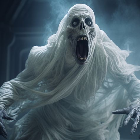 Scary Mythical Creatures, Nightmare Images, Ghost Creature, Realistic Ghost, Ghost Project, Ghost Monster, Monster Ghost, Skull Ghost, Mythical Monsters