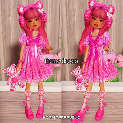 dress to impress theme decora pink kawaii outfit inspo no vip Pink Kawaii Outfit, Vip Dress, Kawaii Outfit, Pink Kawaii, Dti Fits, Dti Outfits, Roblox Outfits, Kawaii Clothes, I Dress