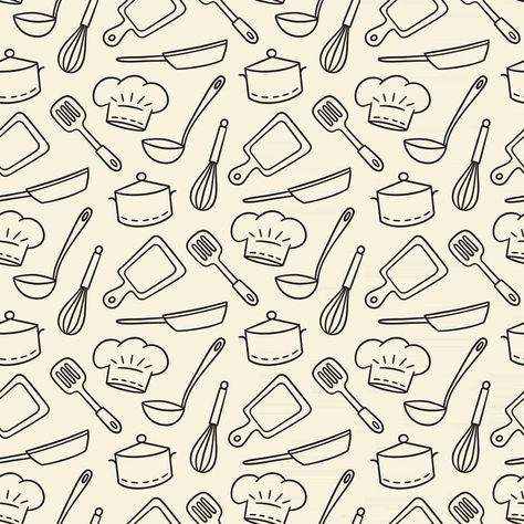 Recipe Book Background Design, Chef Doodle, Chef Background, Chef Wallpaper, Culinary Illustration, Cooking Logo, Vector Wallpaper, Kitchen Drawing, Violet Aesthetic