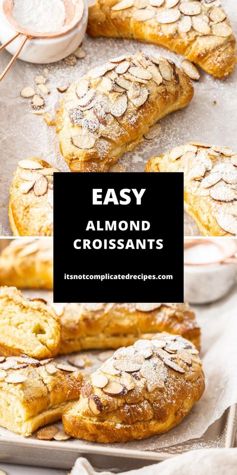 With this recipe for Easy Almond Croissants, we will show you how to transform store-bought croissants into a French-style pastry that you may expect to find in a bakery. It is a simple recipe, so easily made, that in less than a half hour, you can be enjoying them with your coffee. Almond Croissants, Almond Filling, Broma Bakery, Croissant Recipe, Almond Croissant, French Bakery, Almond Flavor, Perfect Breakfast, Almond Recipes