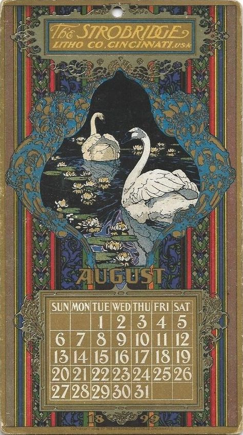 Art Nouveau Calendar, Art Noveau Illustrations, Walter Crane, Vintage Calendar, Calendar Poster, Art Nouveau Illustration, Fairytale Art, Vintage Poster Art, Calendar Design