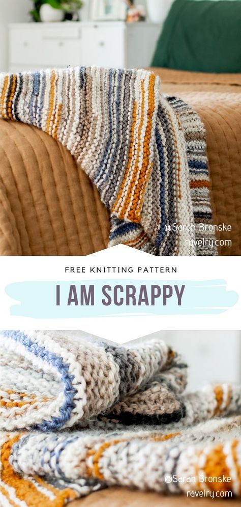 Knitted Scrappy Blankets, Scrap Yarn Knit Blanket, Scrappy Knit Sweater, Scrap Yarn Blanket Knit Free Pattern, Scrappy Blanket Knitting, Super Fine Yarn Knitting Patterns, Scrappy Knitted Blankets, Self Striping Yarn Patterns Knitting, Knit Scrap Blanket