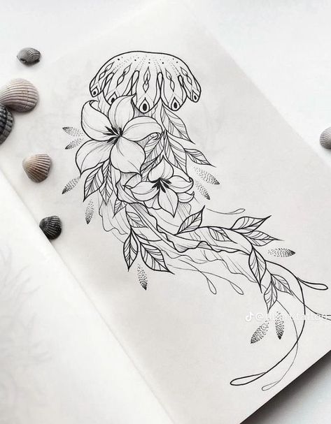 Rockabilly Tattoos, Wrist Tattoo Ideas, Birthday Tattoo, Single Needle Tattoo, Phoenix Tattoo Design, Jellyfish Tattoo, Ocean Tattoos, Owl Tattoo Design, Floral Tattoo Sleeve