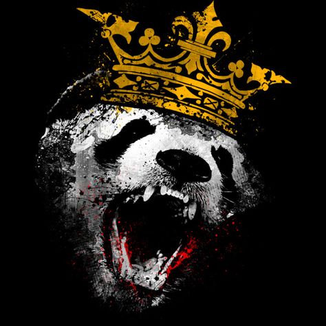 KING PANDA is a T Shirt designed by clingcling to illustrate your life and is available at Design By Humans Panda Artwork, Panda Tattoo, Panda Drawing, Creation Art, Panda Tshirt, Panda Art, Panda Love, Black Graphic Tees, Graphic Tee Design