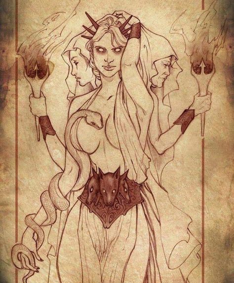 Hecate Goddess, Symbole Viking, Greek Mythology Tattoos, Roman Gods, Greco Roman, Mythology Tattoos, Greek Gods And Goddesses, Fantasy Magic, Greek And Roman Mythology