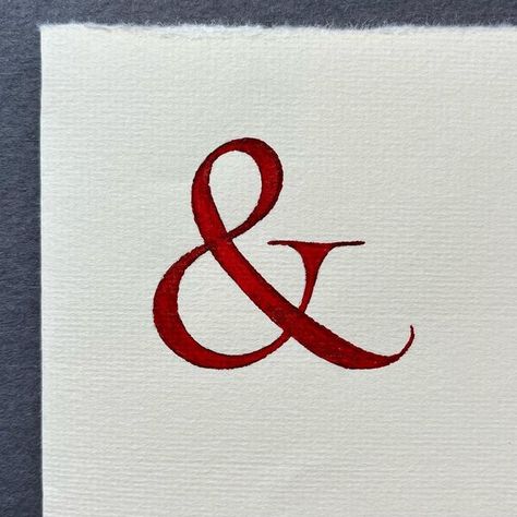 Inscriptorum on Instagram: "Ampersand 27/30. Going more traditionally lettercutter here. Red ink and glas pen. #inscriptorum #ampersand2022 #lettercutter #lettering #ampersand #ettecken #ligature" Floral Ampersand Tattoo, Cursive Ampersand, Ampersand Calligraphy, Logo With Ampersand, Floral Ampersand, Fancy Ampersand, Red Ink, Calligraphy, Pen