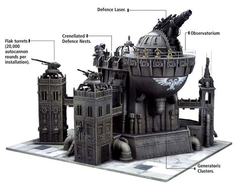 Defence Laser | Warhammer 40k Wiki | Fandom Planetary Defense, Warhammer Scenery, 40k Scenery, Apocalypse Books, Model Terrain, Battlefleet Gothic, Gaming Rooms, Warhammer Terrain, 40k Terrain