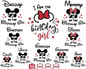 Aunt Birthday, Grandpa Birthday, Svg Disney, Brother Birthday, Mickey Birthday, Svg Kids, Image Svg, Family Svg, Minnie Birthday