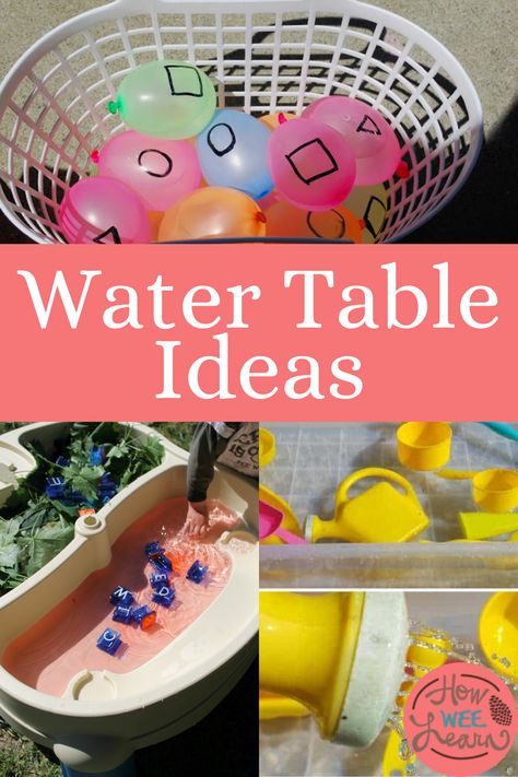 Preschool Water Table Ideas, Water Table Activities Preschool, Water Table Ideas For Preschoolers, Waterplay Ideas, Babysitter Activities, Water Table Ideas, Water Play Ideas, Toddler Water Table, Outdoor Water Play