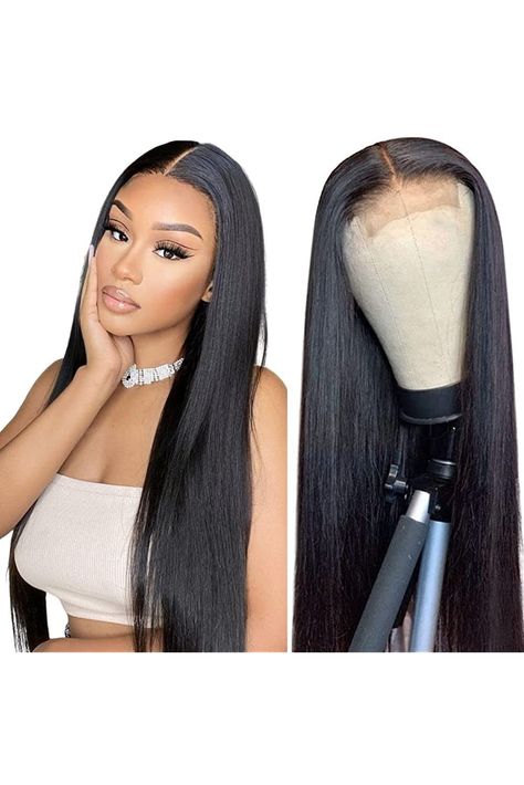 Dheridy HD Lace Front Wigs Human Hair Pre Plucked 4x4 Straight Lace Closure Wigs 150% Density Glueless Brazilian Human Hair Wigs for Black Women Middle Part (22 Inch, 4x4 Wig) Hair Wigs For Black Women, Lace Front Wigs Human Hair, Wigs Human Hair, Straight Lace Front Wigs, Lace Closure Wig, Closure Wig, Straight Human Hair, Brazilian Human Hair, Hd Lace