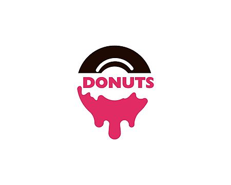 Logo Donat Design, Donut Logo Design Ideas, Donuts Logo Design, Logo Donat, Donuts Logo, Logo Dessert, Bolo Panda, Donut Logo, Donut Vector