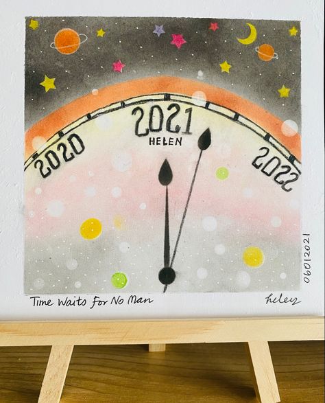 Happy New Year Painting Ideas Canvas, New Year Drawing Ideas 2025, New Year Painting Ideas 2025, New Year Canvas Painting Ideas, New Year Drawing 2025, Happy New Year 2025 Drawing, Easy Kids Art Projects, New Year Drawing, New Year Wishes Cards