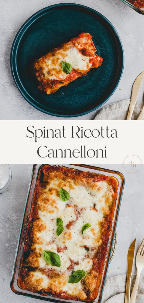 Spinach Cannelloni, Cannelloni Recipe, Ricotta Cannelloni, Ricotta Cheese Recipes, Cannelloni Recipes, Cashew Chicken Recipe, Vegan Ricotta, Spinach Ricotta, Weekend Cooking