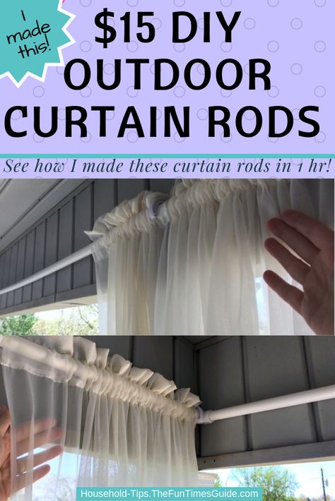 Diy Outdoor Curtain Rods, Outside Curtains, Pipe Curtain Rods, Outdoor Curtain Rods, Gazebo Curtains, Balcony Curtains, Outdoor Drapes, Diy Curtain Rods, Outdoor Curtains For Patio