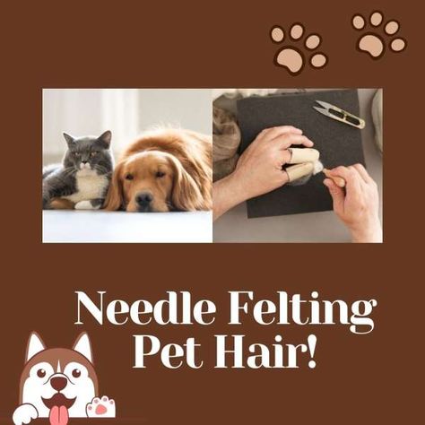 Needle Felting Tutorial, Hair Projects, Needle Felted Dog, Needle Felting Tutorials, Garden Stand, Excess Hair, Felt Dogs, Needle Felting Projects, Felting Tutorials