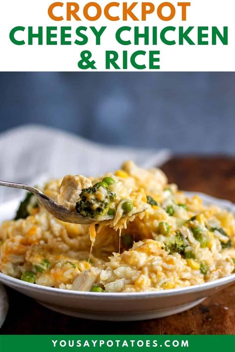 Crockpot Cheesy Chicken And Broccoli, Crockpot Chicken Broccoli Rice, Chicken And Rice With Broccoli, Crockpot Cheesy Chicken And Rice, Chicken Broccoli Crockpot, Crockpot Cheesy Chicken, Crockpot Rice Recipes, Slow Cooker Chicken Rice, Rice With Broccoli