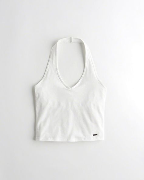 Hollister Must-Have Halter Ultra Crop Top Hollister Clothes, Crop Top Aesthetic, Teen Clothing, Crop Top Outfits, Cute Comfy Outfits, Baggy Pants, Teen Fashion Outfits, Dream Clothes