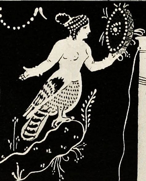 Siren and Greek frame drum with central sun symbol - Gresk rammetromme m. sentralt solsymbol 340 BCE by saamiblog, via Flickr Sirens Greek Mythology, Siren Tattoo, Shaman Woman, Frame Drums, Siren Mermaid, Drums Art, Medicine Woman, Legends And Myths, Samar