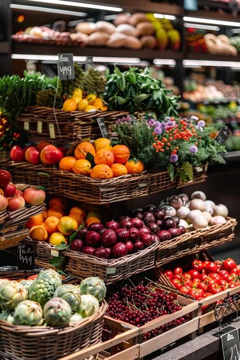 Fresh Produce Display Ideas for Markets Produce Market Ideas, Produce Department Ideas, Fresh Produce Display, Fresh Produce Market, Produce Displays, Farmer Market, Produce Market, Indoor Markets, Vegetable Shop